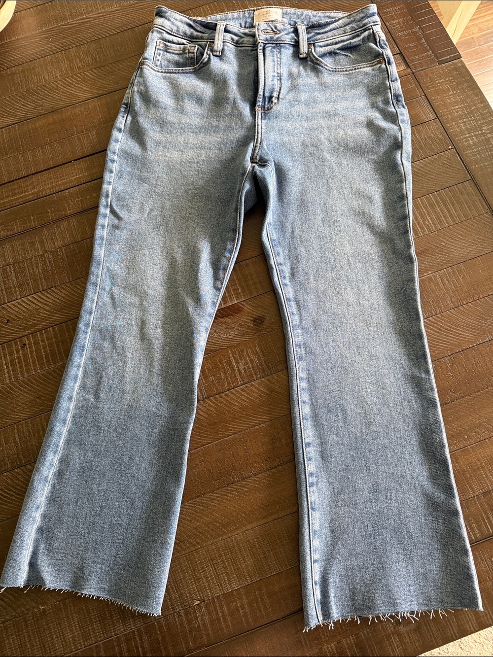 LC Lauren Conrad Washed Light Blue Wide-Leg cropped Jeans